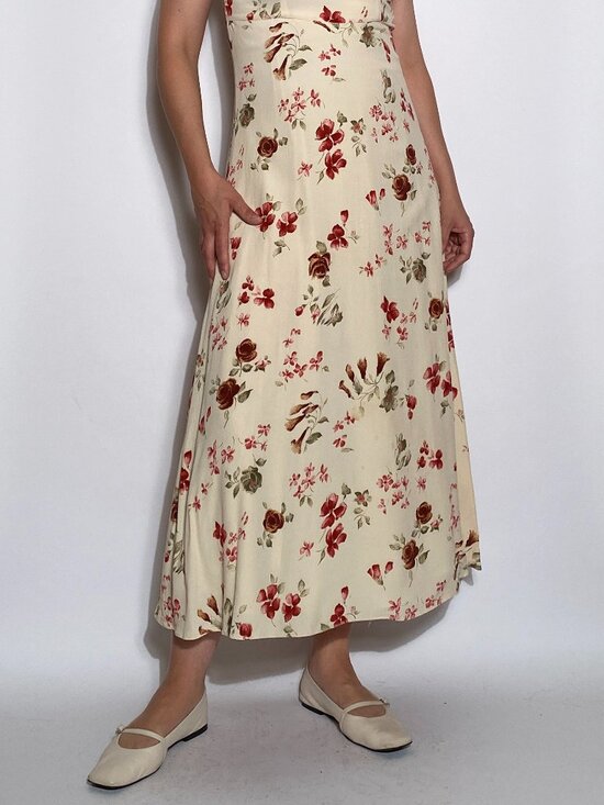 Vintage 1990s EMPIRE WAIST Floral Maxi Dress -- Size 8 - Picture 8 of 8